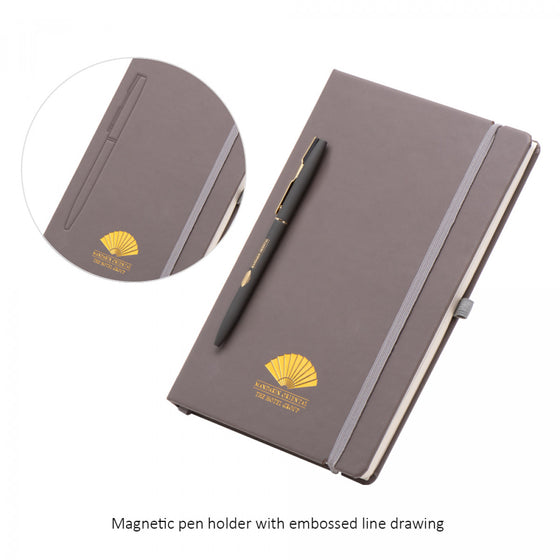 BND722 Large Leather HARD COVER Notebook