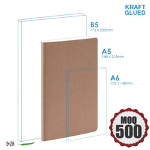 Custom Kraft Glued Medium Notebooks