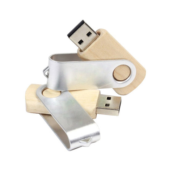 Custom Silver cover Wood USB